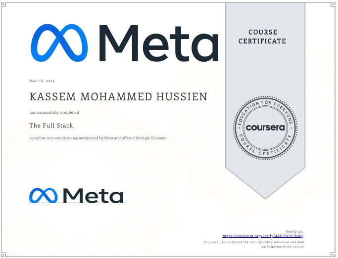 Meta Full Stack Certificate